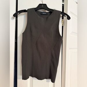 Olive Green Ribbed Sleeveless Top